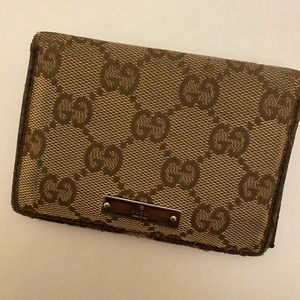 Gucci Monogram Bi-Fold Card Holder Wallet